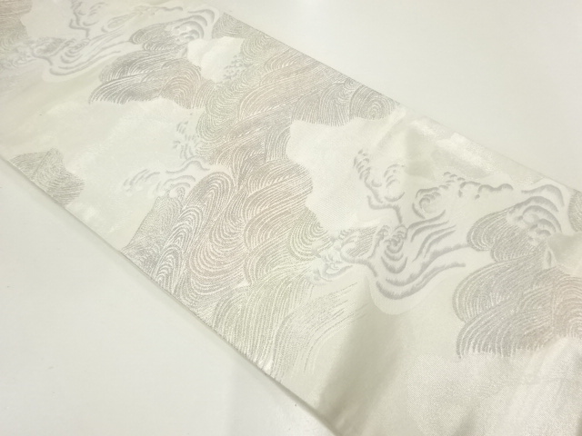 アンティーク　荒波模様織出し袋帯（材料）